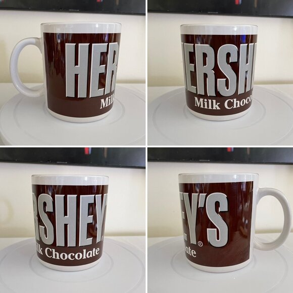 Hersheys Milk Chocolate Ceramic Mug 20 oz White & Brown 5 in Tall 4.5" in Diamet - Picture 1 of 9